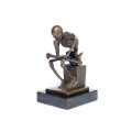 Clássico Deco Esqueleto Pensador Escultura Art Craft Bronze Estátua Tpy-298